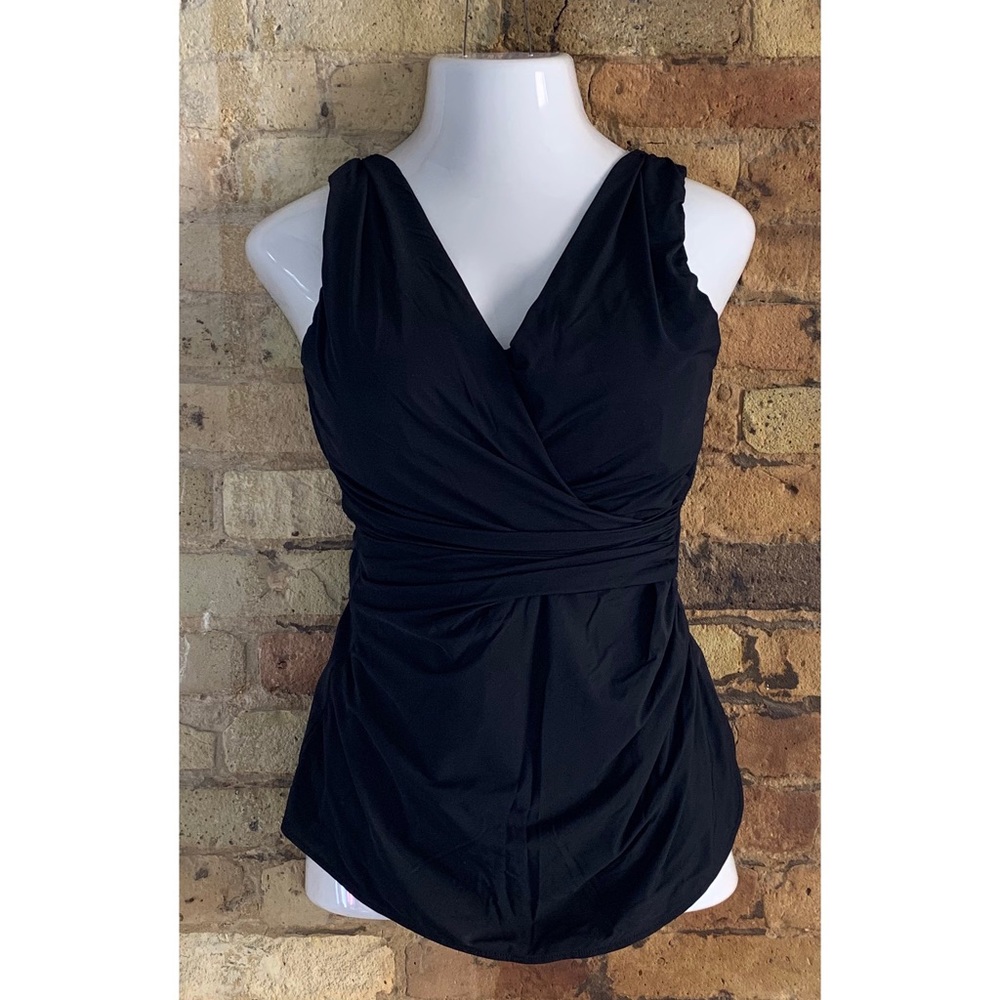 Lands End Wrap Front Tunic Slender Swimsuit DDD